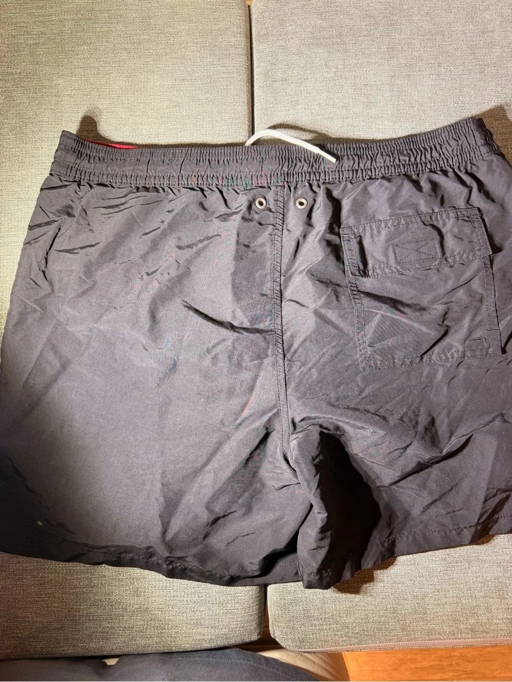Polo by Ralph Lauren Men’s Swim Trunks - Red Waistband, Black Body